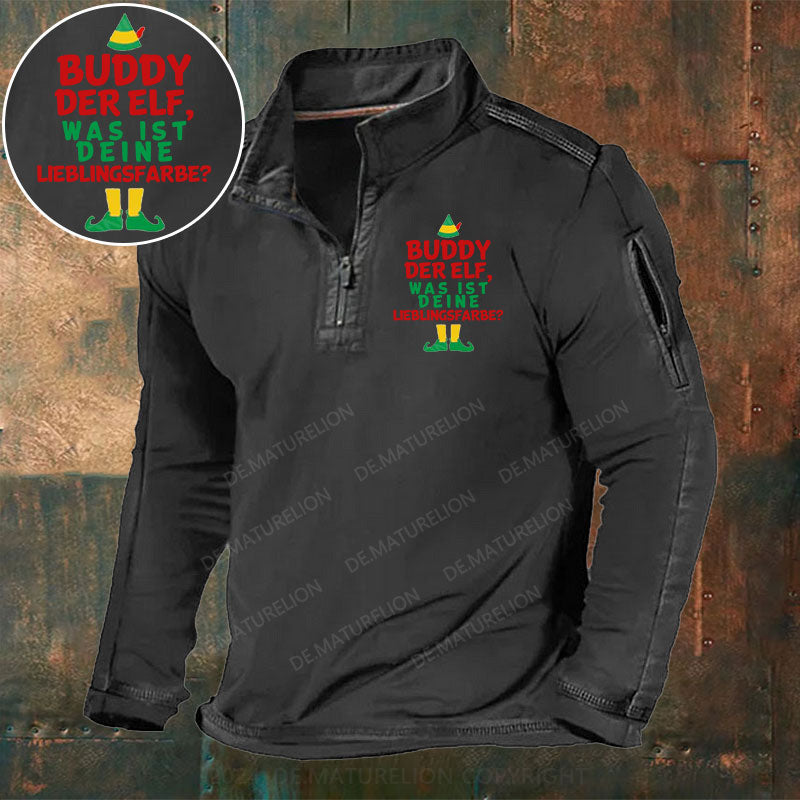 Buddy der Elf, Was ist deine Lieblingsfarbe? Stehkragen Reißverschluss Polo Shirt