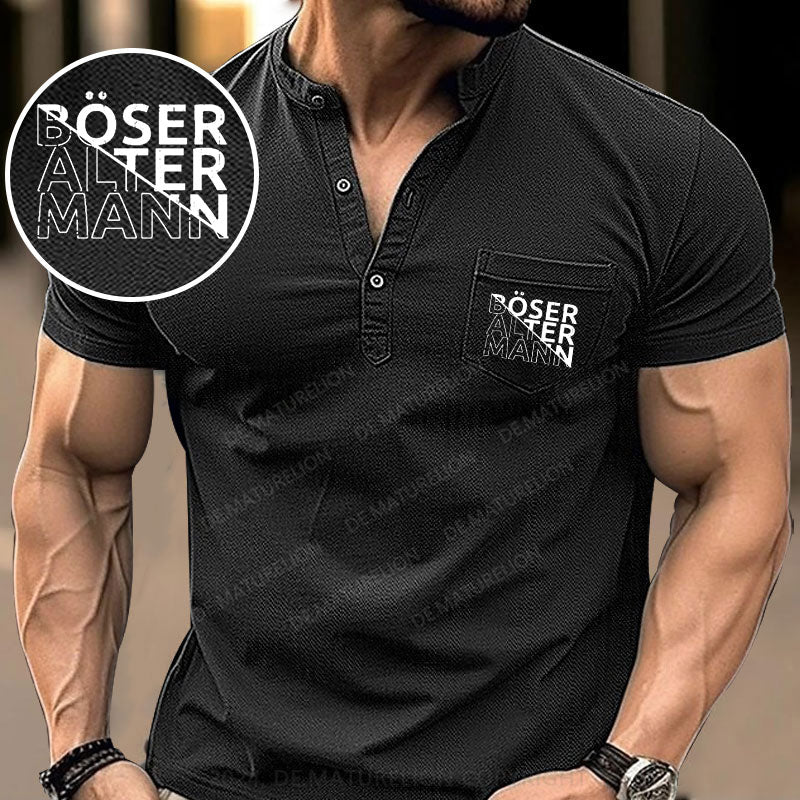 Böser Alter Mann Henley Shirt