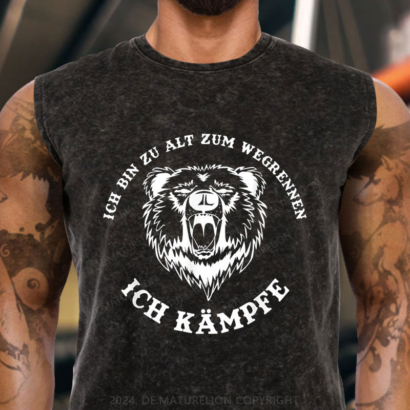 Ich bin zu alt zum wegrennen Ich kämpfe! Böser Alter Mann Tank Top