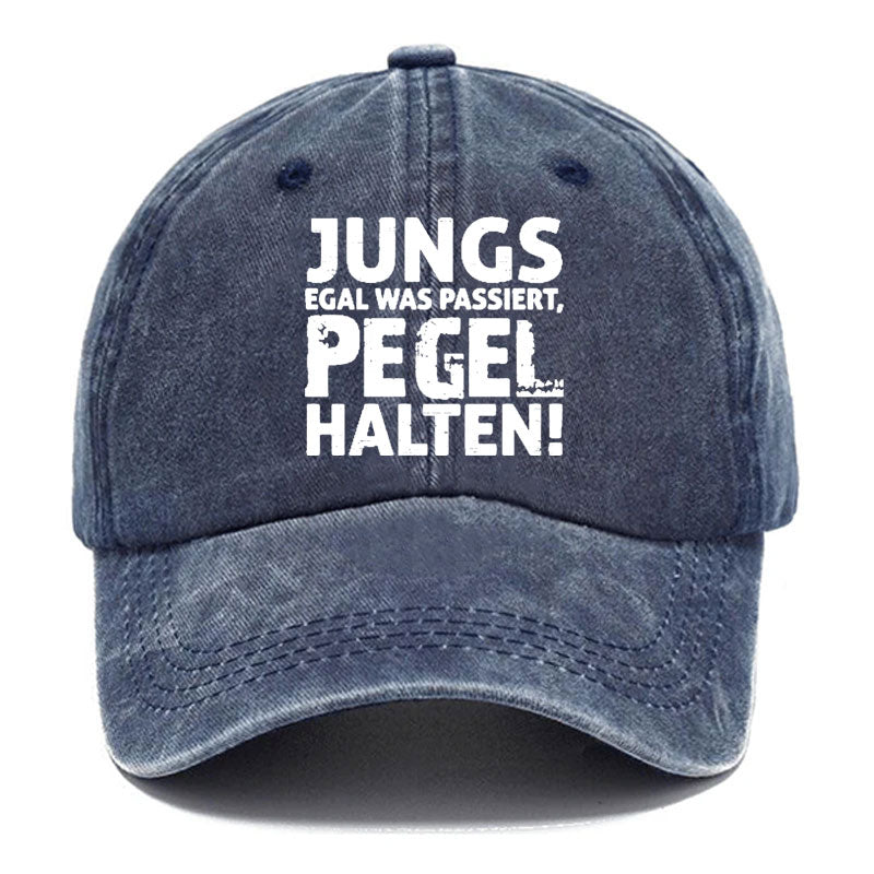 Jungs Egal Was Passiert Pegel Halten! Baseball Cap