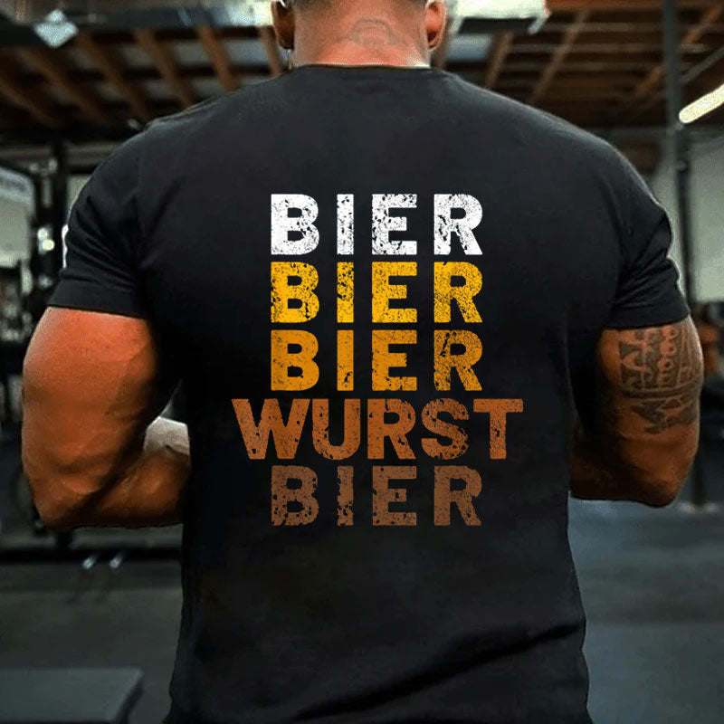 Bier und Wurst für Bierliebhaber Biertrinker T-Shirt