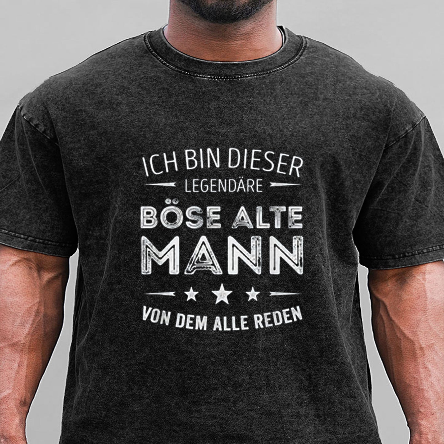 Böser Alter Mann Gewaschene Vintage T-Shirt