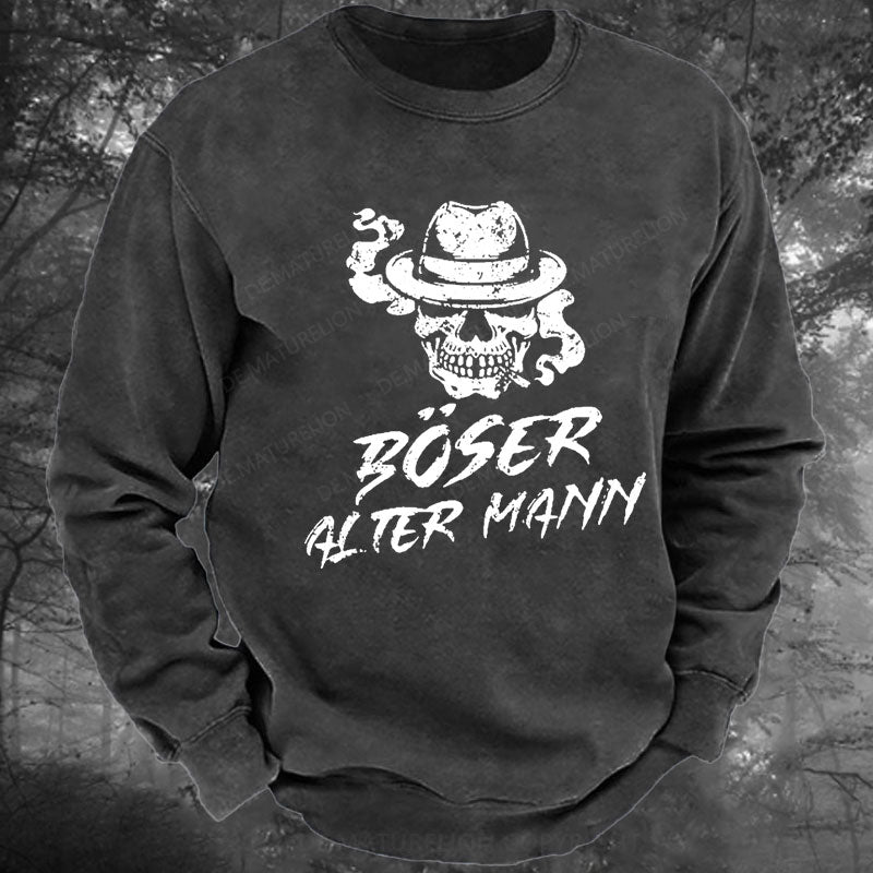 Böse Alter Mann Gewaschenes Sweatshirt