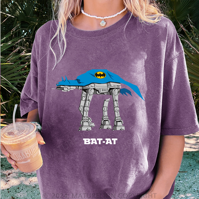 Maturelion BAT-AT Damen Gewaschene Vintage T-Shirt