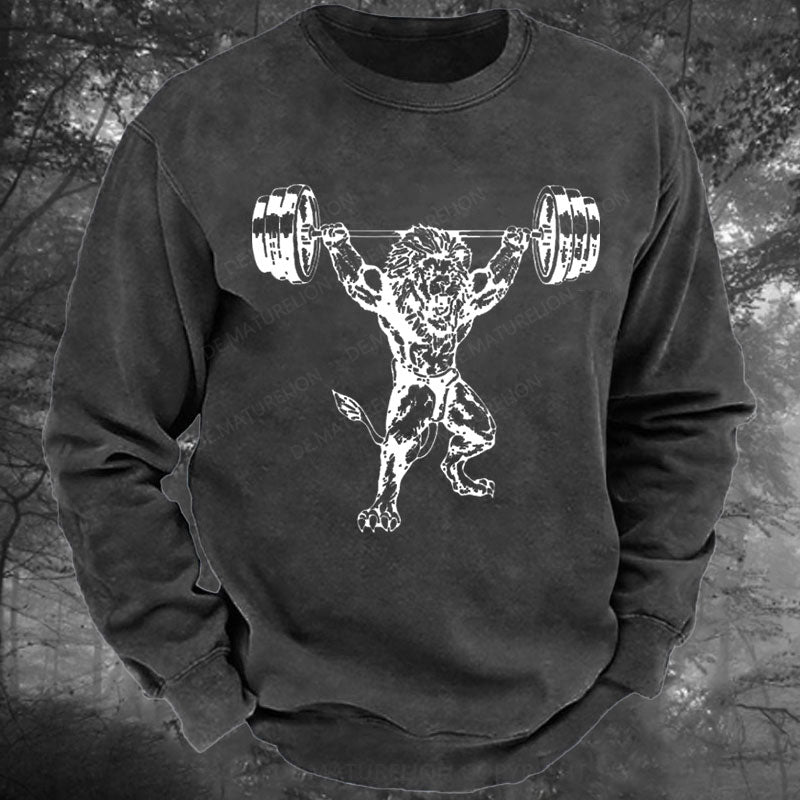 Gym Fitness Sport Gewaschenes Sweatshirt