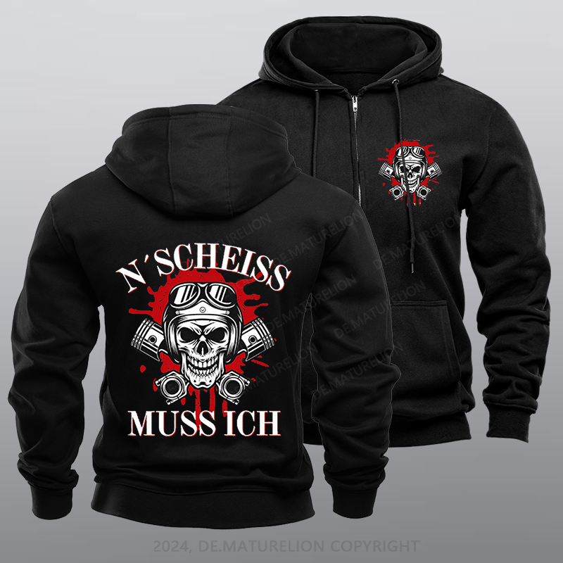 Maturelion N´Scheiß muss ich Reißverschluss Hoodie