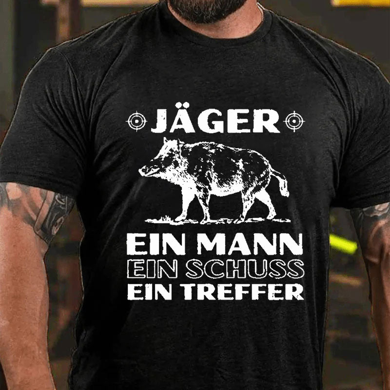 Jäger Ein Mann Ein Schuss Ein Treffer T-Shirt