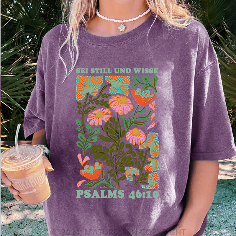 Maturelion Sei Still und Wisse Damen Gewaschene Vintage T-Shirt