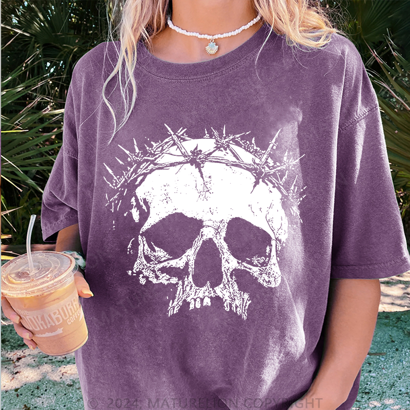 Maturelion Christus Damen Gewaschene Vintage T-Shirt