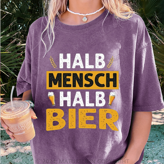 Maturelion Halb Mensch Halb Bier Damen Gewaschene Vintage T-Shirt