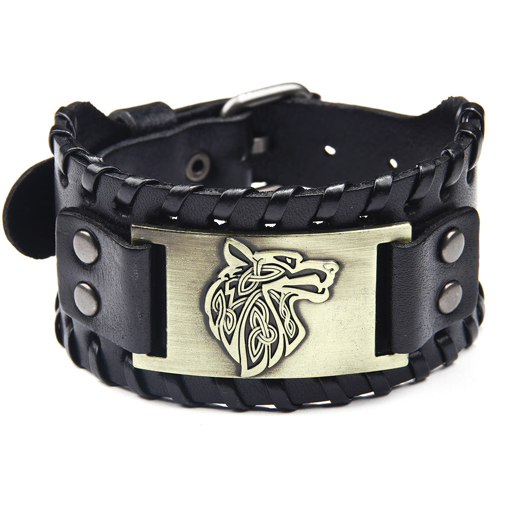 Breites Lederarmband Geflochtenes Armband aus Rindsleder beliebtes Armband