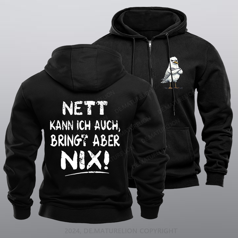 Maturelion Nett Kann Ich Auch Bringt Aber Nix Reißverschluss Hoodie