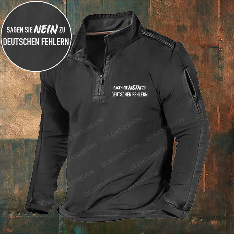 Sagen Sie Nein zu deutschen Fehlern Stehkragen Reißverschluss Polo Shirt