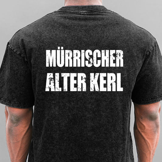 Mürrischer Alter Kerl Gewaschene Vintage T-Shirt