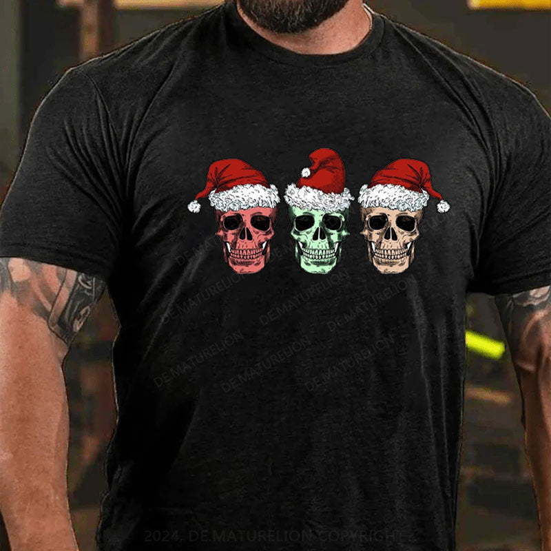 Frohe Weihnachten Schädel T-Shirt