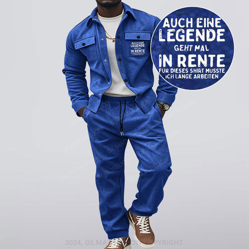 Maturelion Auch Eine Legende Geht Mal In Rente Jacke und Hose Set