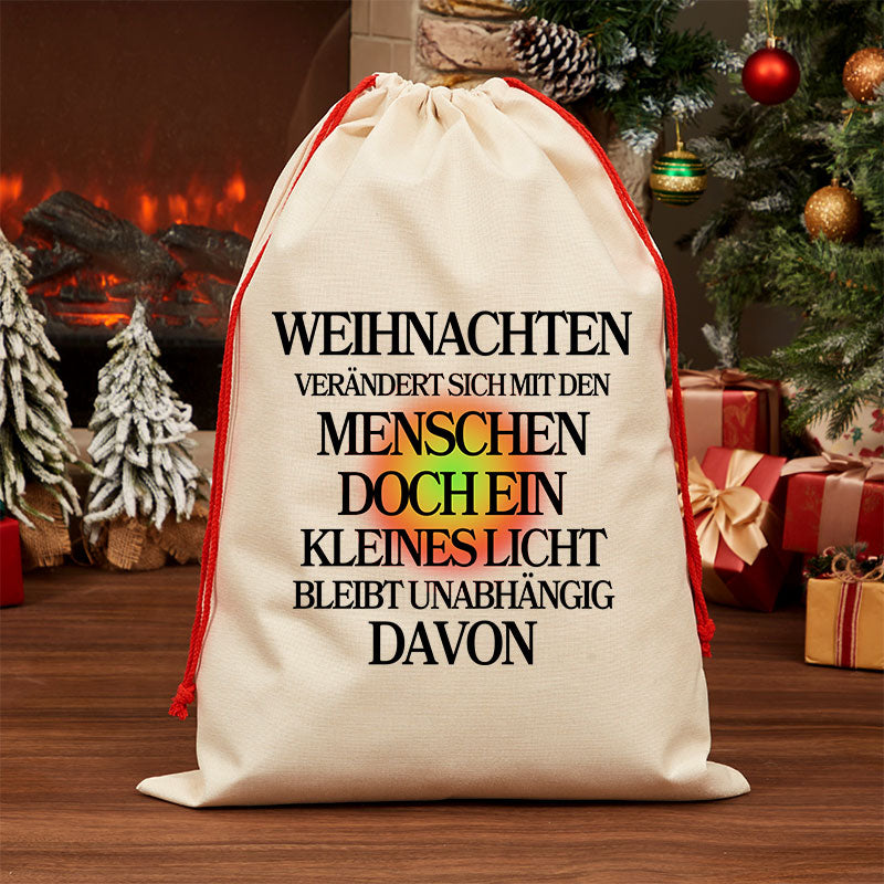 Maturelion Weihnachten verändert sich mit den Menschen, doch ein kleines Licht bleibt unabhängig davon Sack