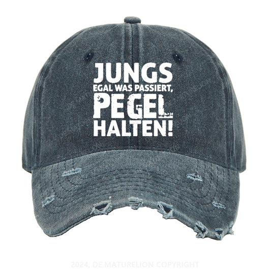 Jungs Egal Was Passiert Pegel Halten Gewaschene Vintage Cap