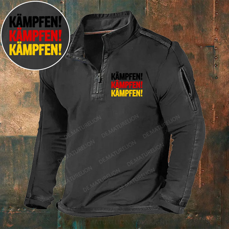 Kämpfen Kämpfen Kämpfen Stehkragen Reißverschluss Polo Shirt