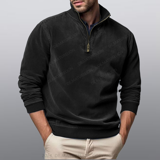 Maturelion Männer Stehkragen Poloshirt