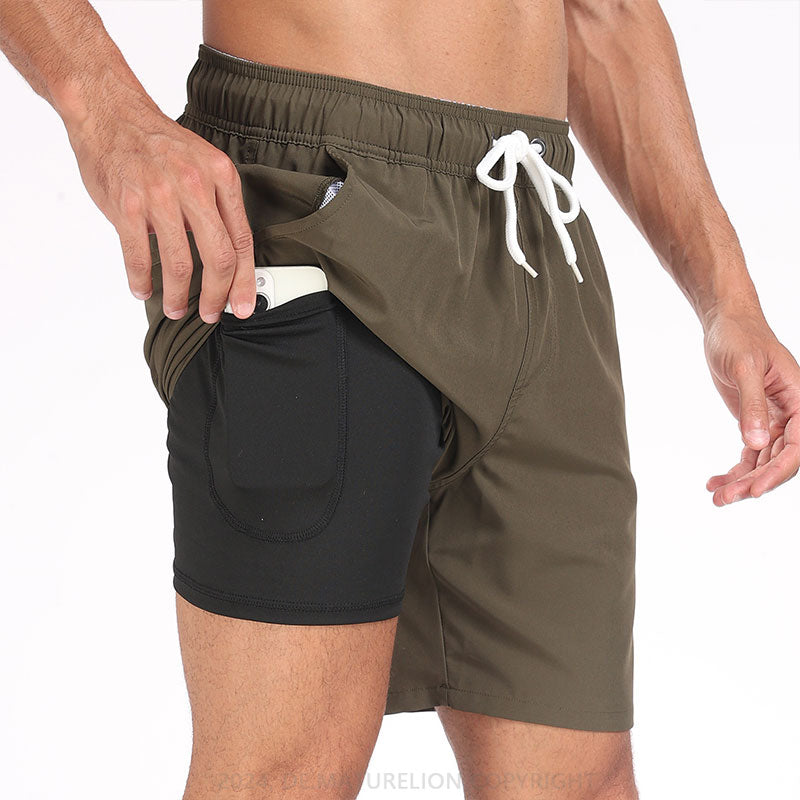 Maturelion Atmungsaktiv Fitnesshose Schnell Trocknende Strandhose Badehose