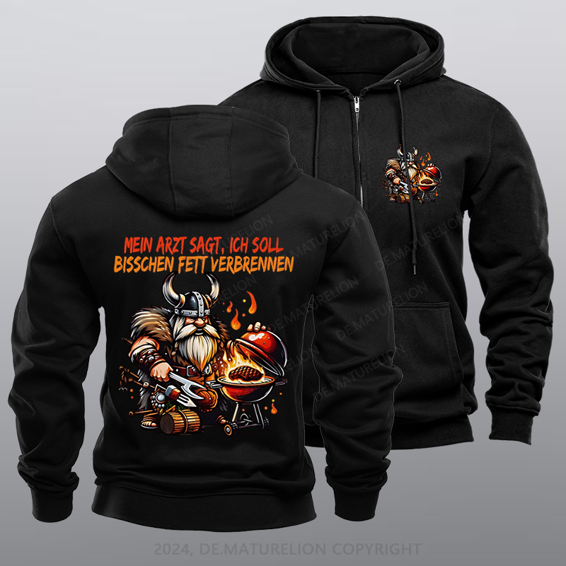 Maturelion Grill Meister Reißverschluss Hoodie