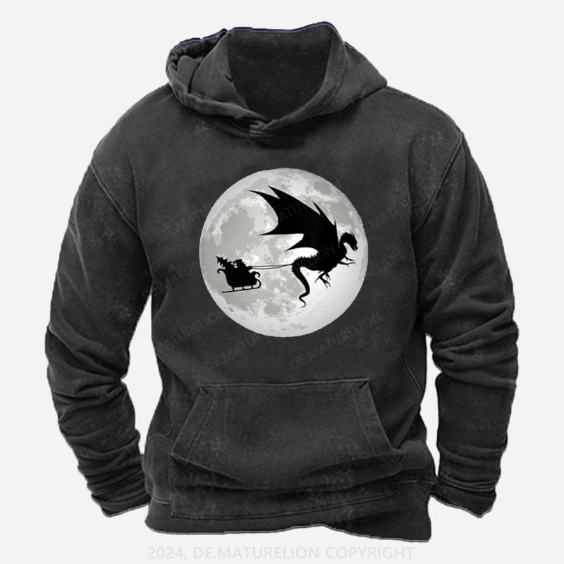 Weihnachten Weihnachtsmann Mond Schatten Hoodie