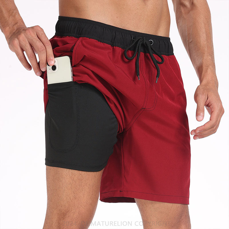 Maturelion Atmungsaktiv Fitnesshose Schnell Trocknende Strandhose Badehose