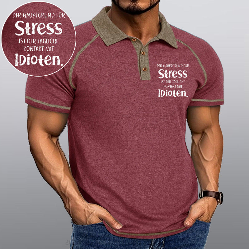 Maturelion Der Hauptgrund Für Stress Ist Der Tägliche Kontakt Mit Idioten Kragen T-Shirt
