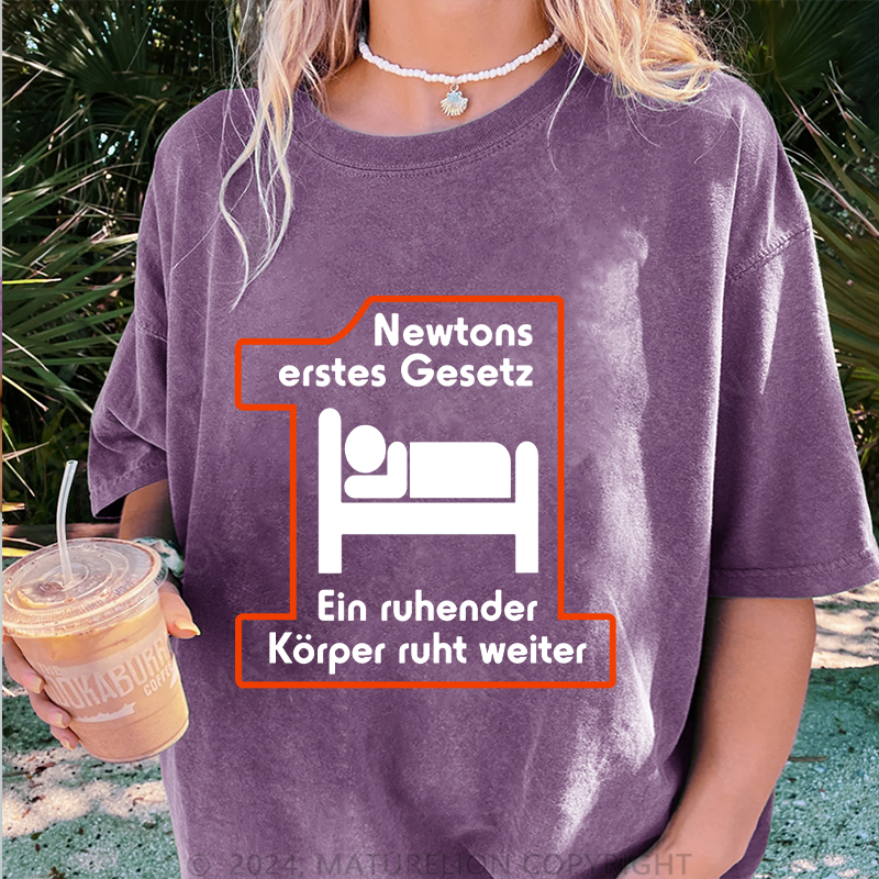 Maturelion Newtons Erstes Gesetz Damen Gewaschene Vintage T-Shirt