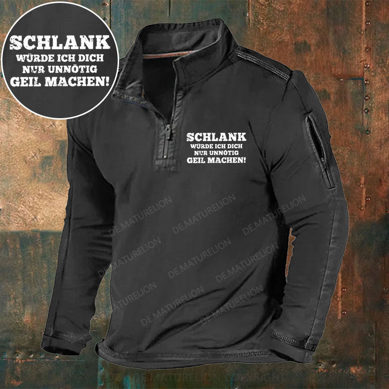 Schlank Würde Ich Dich Nur Unnötig Geil Machen Stehkragen Reißverschluss Polo Shirt