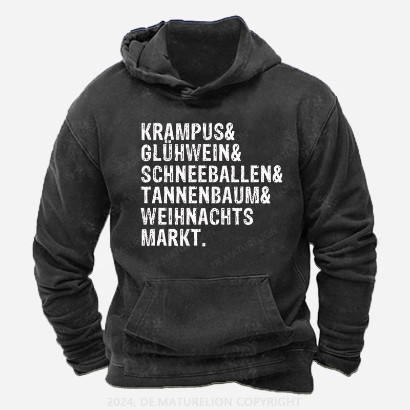 Krampus Glühwein Schneeballen Tannenbaum Weihnachtsmarkt Hoodie