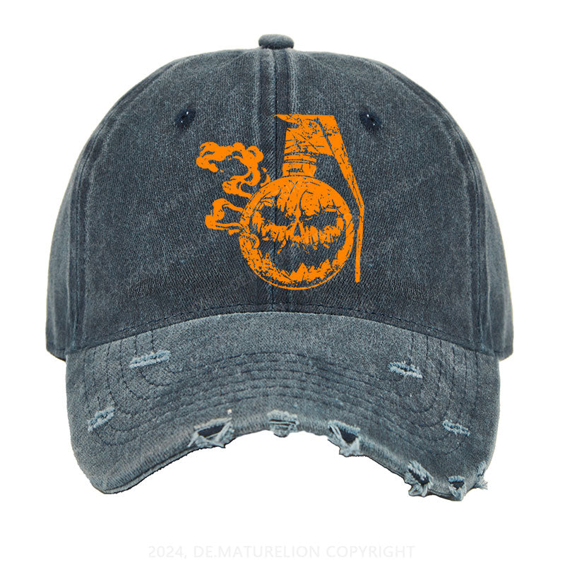 Halloween Kürbis Bombe Gewaschene Vintage Cap