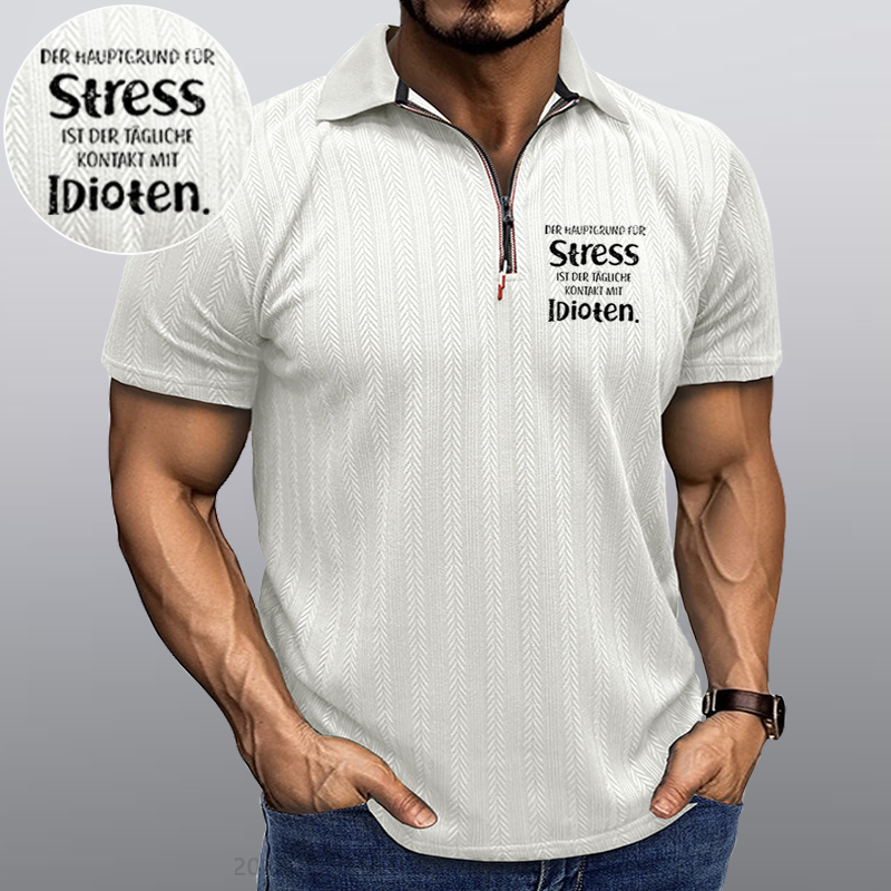 Maturelion Der Hauptgrund Für Stress Ist Der Tägliche Kontakt Mit Idioten Kragen T-Shirt
