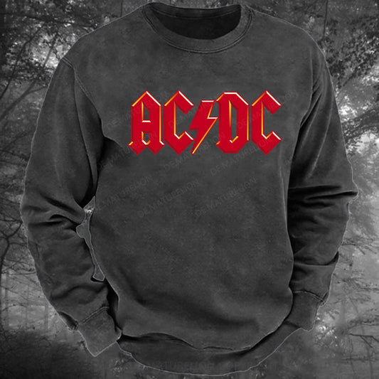 ACDC Rockmusik Rock Band Gewaschenes Sweatshirt