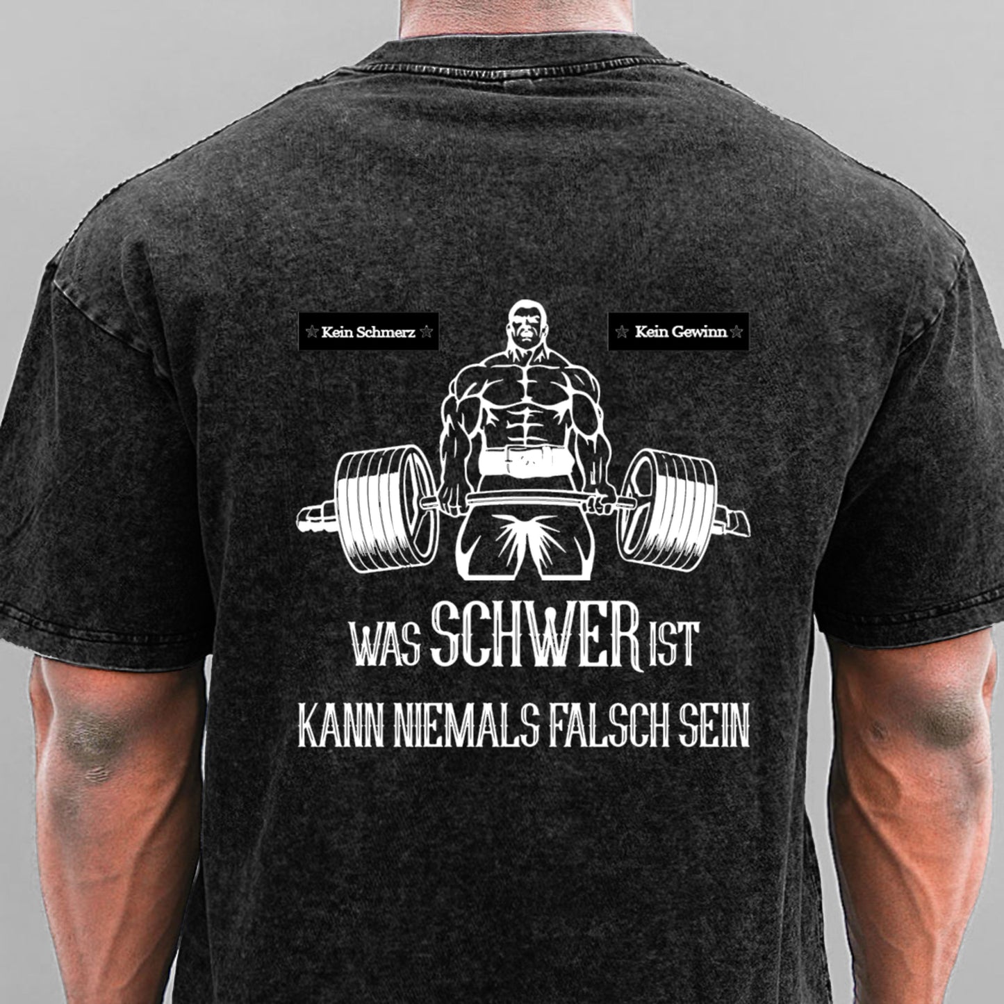 Gym Fitness Training Gewaschene Vintage T-Shirt