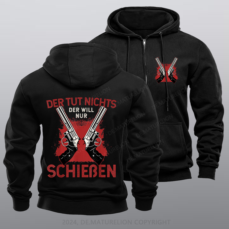 Maturelion Schützenfest Schießen Schießsport Waffe Sportschütze Reißverschluss Hoodie