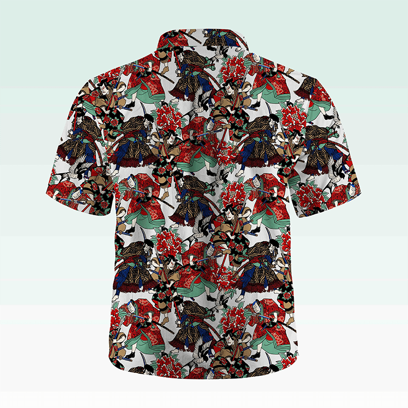 Maturelion Hawaiian Shirt Koi Fische und Wellen Hawaiian Shirt