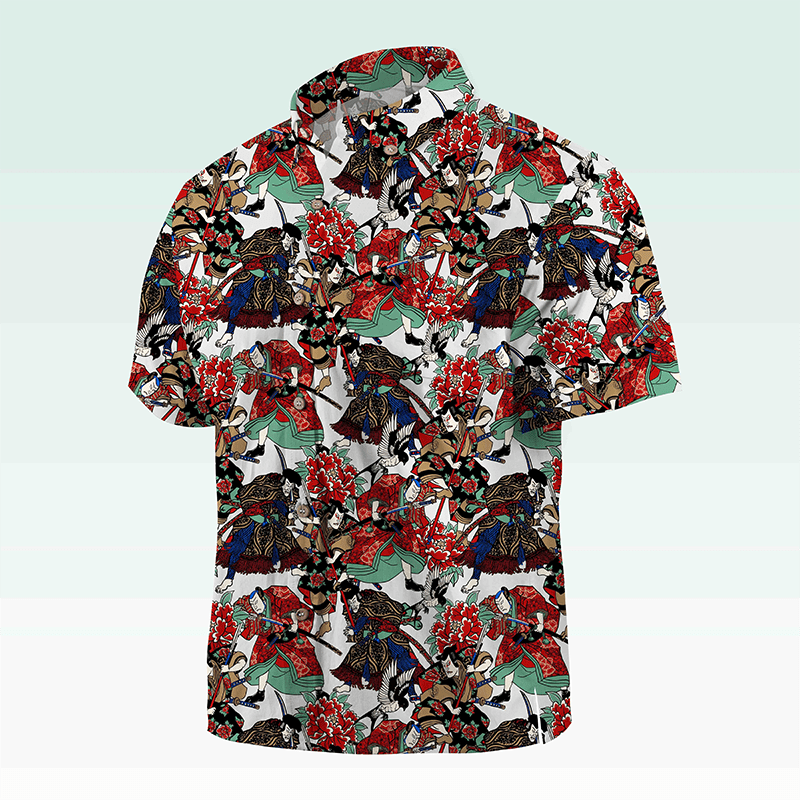 Maturelion Hawaiian Shirt Koi Fische und Wellen Hawaiian Shirt