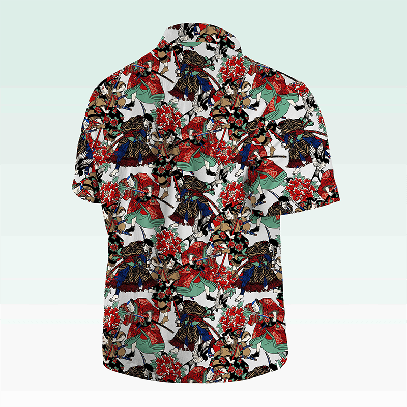 Maturelion Hawaiian Shirt Koi Fische und Wellen Hawaiian Shirt