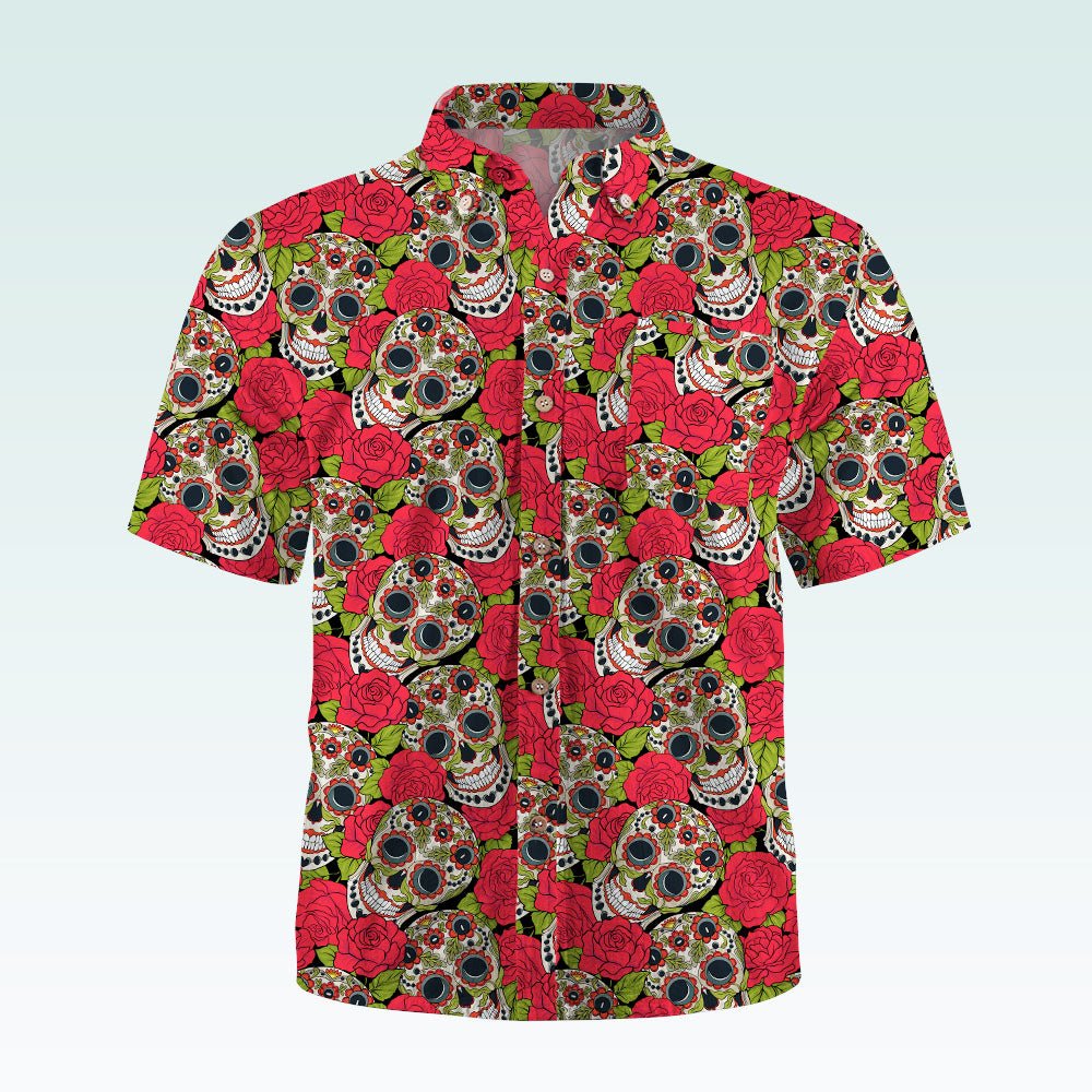 Maturelion Hawaiian Shirt Mexikanischer Zucker Schädel Hawaiian Shirt