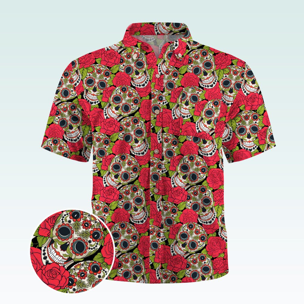 Maturelion Hawaiian Shirt Mexikanischer Zucker Schädel Hawaiian Shirt