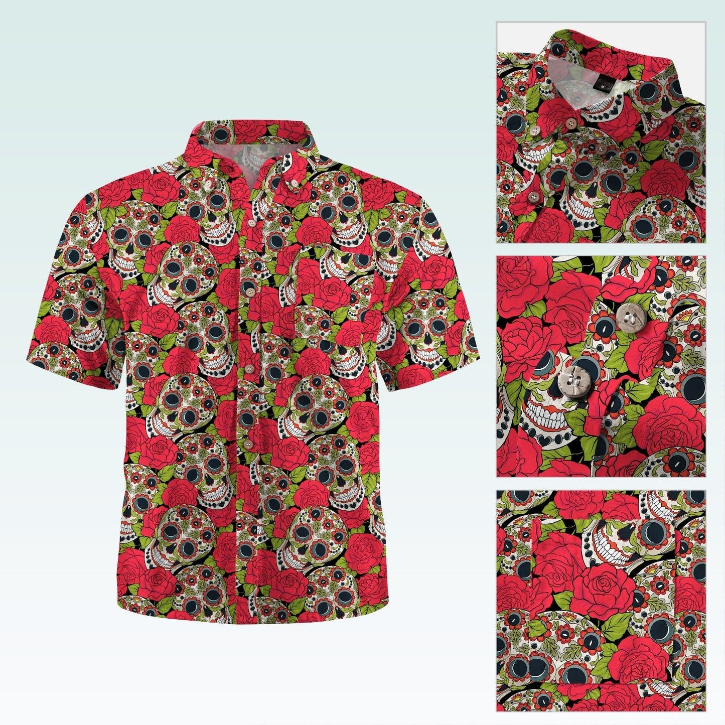 Maturelion Hawaiian Shirt Mexikanischer Zucker Schädel Hawaiian Shirt