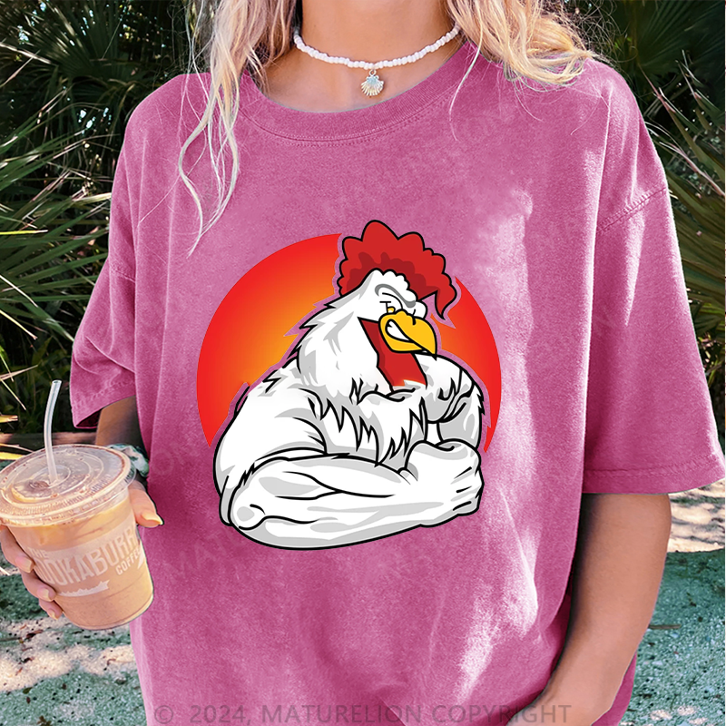 Maturelion Gym Damen Gewaschene Vintage T-Shirt