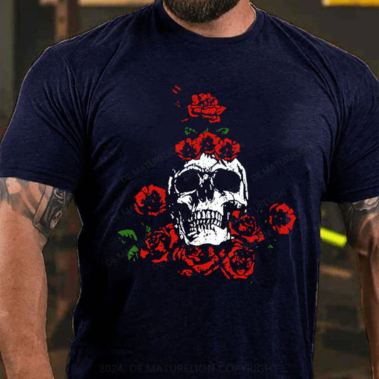 Skeleton Blumen Weihnachten T-Shirt