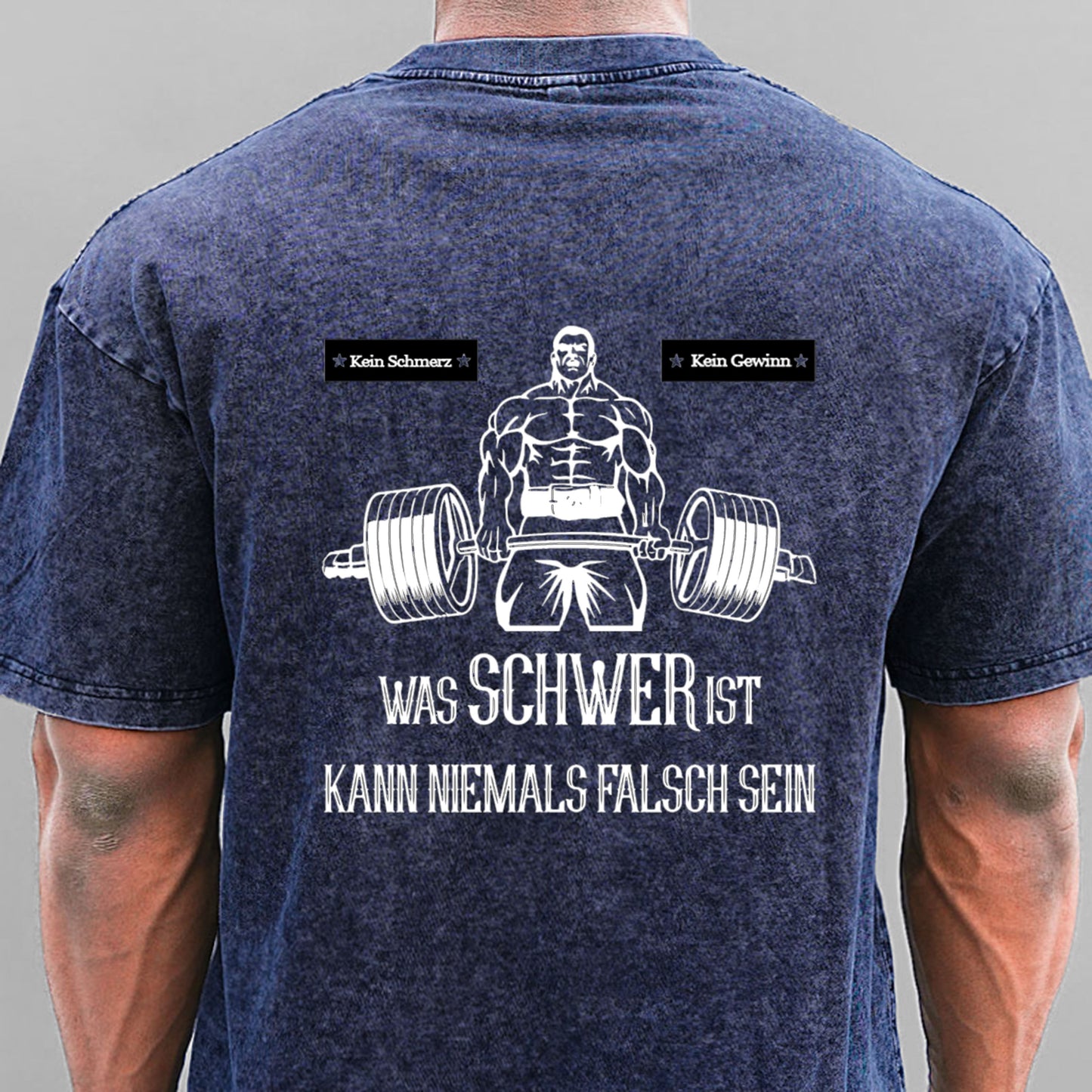 Gym Fitness Training Gewaschene Vintage T-Shirt