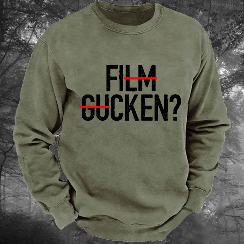 Film Gucken Ficken! Gewaschenes Sweatshirt