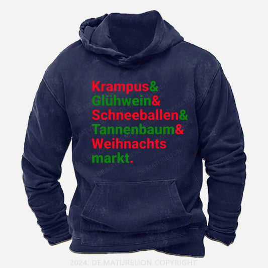 Krampus Glühwein Schneeballen Tannenbaum Weihnachtsmarkt Hoodie