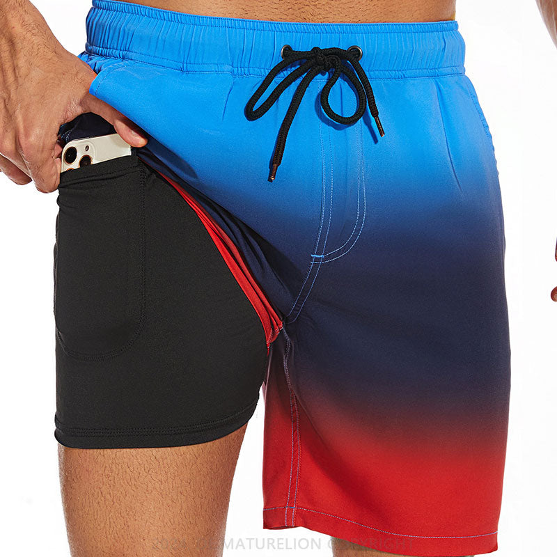 Maturelion Atmungsaktiv Fitnesshose Schnell Trocknende Strandhose Badehose