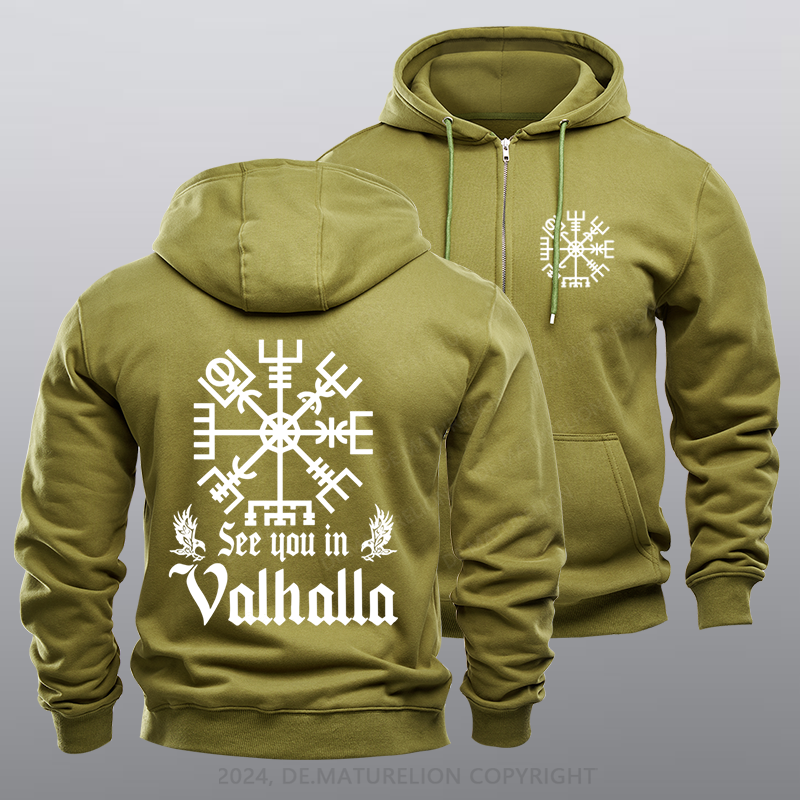 Maturelion See you in Valhalla Reißverschluss Hoodie